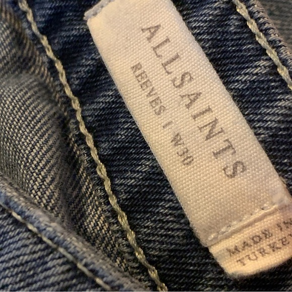AllSaints Reeves Distressed Straight Leg Jeans - Picture 8 of 9